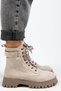 Adel Women's Genuine Leather Lace-up Inner Zipper Beige Suede-Mink Boots - 3