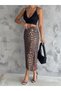 Leopard Patterned Slit Skirt - 3