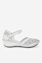 Women's White Genuine Leather 35-41-42 Size Padded Heel Side Open Sandals
