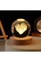 Illuminated Decorative 3D Crystal Glass Ball Night Light with USB Wooden Base Home Room Business Office Desktop Vip Set - 4