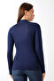 Women's Finger Detailed Bodysuit 21756 Dark Blue - 4