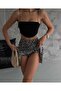 Women's Wrapped Pleated Flounce Daisy Patterned Shorts Skirt - 2
