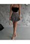 Women's Wrapped Pleated Flounce Daisy Patterned Shorts Skirt