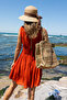 Cote Women - Nude Green Knitted Straw Imported Beach Bag - 6