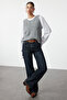 Anthracite Soft Textured Knit Detailed Knitwear Sweater Twoaw25Sv00009 - 2