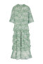 Green Floral Skirt Layered Chiffon Woven Evening Dress TCTSS24DB00007 - 6