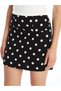 Narrow Fit Polka Dot Linen Blended Women's Skirt - 3