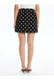 Narrow Fit Polka Dot Linen Blended Women's Skirt - 4
