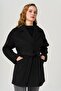 Snap Closure Low Sleeve Oversize Coat Black 3749 - 5