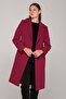 Snap Closure Belted Waist Coat Fuchsia 3854 - 5