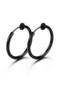 Unisex Set of 2 Compression Fake Non-Perforated Steel Earrings - 3