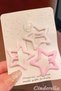 Set of 3 Large Matte Soft Pink Star Snap Hair Clips 4.2cm - Children's Star Snap Side Hair Clips