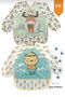 Deer and Chick Pattern Baby Food Bib with Sleeves and Pockets - 2
