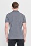 Men's Anthracite-melange Slim Fit Narrow Cut Zippered Polo Neck Cotton Short Sleeve T-Shirt - 5