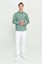 Men's Green Slim Fit Narrow Cut Classic Collar Cotton Shirt - 3