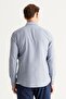 Men's Indigo Slim Fit Narrow Cut Button Collar Cotton Dobby Shirt - 5