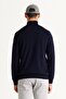 Men's Navy Blue Standard Fit Regular Cut Non-pilling Full Turtleneck Knitwear Sweater - 6