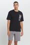Men's Black Loose Fit Loose Cut 100% Cotton Slogan Printed Crew Neck T-Shirt - 3
