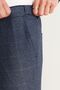 Men's Navy Blue Slim Fit Slim Fit Elastic Waist Flexible Classic Fabric Trousers - 4