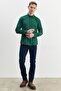 Men's Green-navy blue Slim Fit Narrow Cut Button Collar Gingham Flannel Lumberjack Shirt - 2