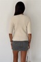 Women's Beige Buttoned Cotton Knitwear Cardigan - 4