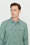 Men's Green Slim Fit Narrow Cut Classic Collar Cotton Shirt - 5