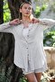 Beige-Brown Striped Long Fit Casual Cotton Shirt