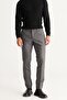 Men's Gray Slim Fit Slim Fit Side Pocket Elastic Waist Classic Fabric Trousers