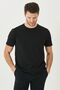 Men's Black 360 Degree Stretch in All Directions Slim Fit Narrow Cut Crew Neck T-Shirt - 2