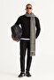 Men's Black Standard Fit Regular Cut Crew Neck Cotton Knitwear Sweater - 5
