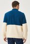 Men's Petrol Tassel Standard Fit Stand-Up Bato Collar Kangaroo Pocket Double Color Sherpa Fleece Sweatshirt - 5
