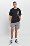 Men's Black Loose Fit Loose Cut 100% Cotton Slogan Printed Crew Neck T-Shirt - 2