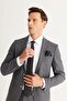 Men's Gray Slim Fit Slim Fit Mono Collar Cordura Fabric Wool Suit - 7