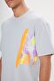 Men's Gray Loose Fit Loose Fit 100% Cotton Soft Textured Printed Crew Neck T-Shirt - 4