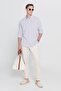 Men's Gray Linen Comfort Fit Relaxed Fit Button Collar Casual Shirt - 6
