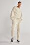 Unisex Beige Standard Fit Regular Cut Pocketed Cotton Stretchy Sweatpants - 4
