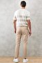 Men's Beige Slim Fit Slim Fit Dobby Side Pocket Cotton Flexible Chino Trousers - 5