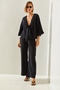 Women's Black Tie-Detail Palazzo 1086 Top and Bottom Set 60251433 - 4