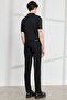 Men's Black Slim Fit Slim Fit 5 Pocket Dobby Flexible Trousers - 4