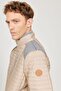 Men's Beige Standard Fit Normal Cut Stand Collar Shoulder Detailed Winter Coat - 7