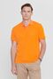 Men's Orange Regular Fit Relaxed Cut Polo Collar Label Detailed T-Shirt