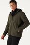 Men's Green Standard Fit Normal Cut Stand Collar Softshell Coat - 5