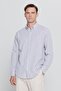 Men's Gray Linen Comfort Fit Relaxed Fit Button Collar Casual Shirt - 3