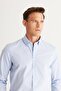 Men's Light Blue Slim Fit Slim Fit Button Collar Patterned Shirt - 3