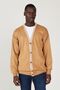 Men's CARAMEL-EKRU Standard Fit Regular Cut V-Neck Knitwear Cardigan - 4