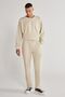 Unisex Beige Standard Fit Regular Cut Pocketed Cotton Stretchy Sweatpants