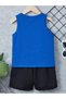 Cobalt Blue Cool Printed Children's T-Shirt and Shorts Set - Girls and Boys - 2