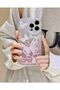 iPhone 14 Pro Silvery Film Butterfly Patterned Transparent Case - 3