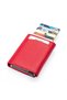 Men's Red Real Leather Card Holder Wallet with Money Eyes and Mechanism - 5