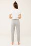 Women's Cotton Elastic Leg Gray Melange Pajama Bottoms - 3